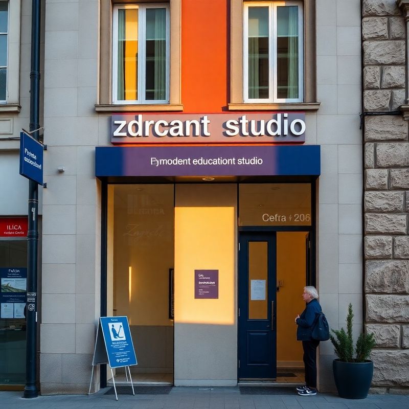 Ulaz u Studio Babić na Ilici u Zagrebu s indigo natpisom